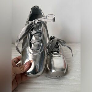 JW PEI Silver Ballerina Sneakers
